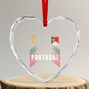 Portugal Soccer Fans Graphic Jersey Style Heart Crystal Glass Ornament Proud Portuguese Football Lover