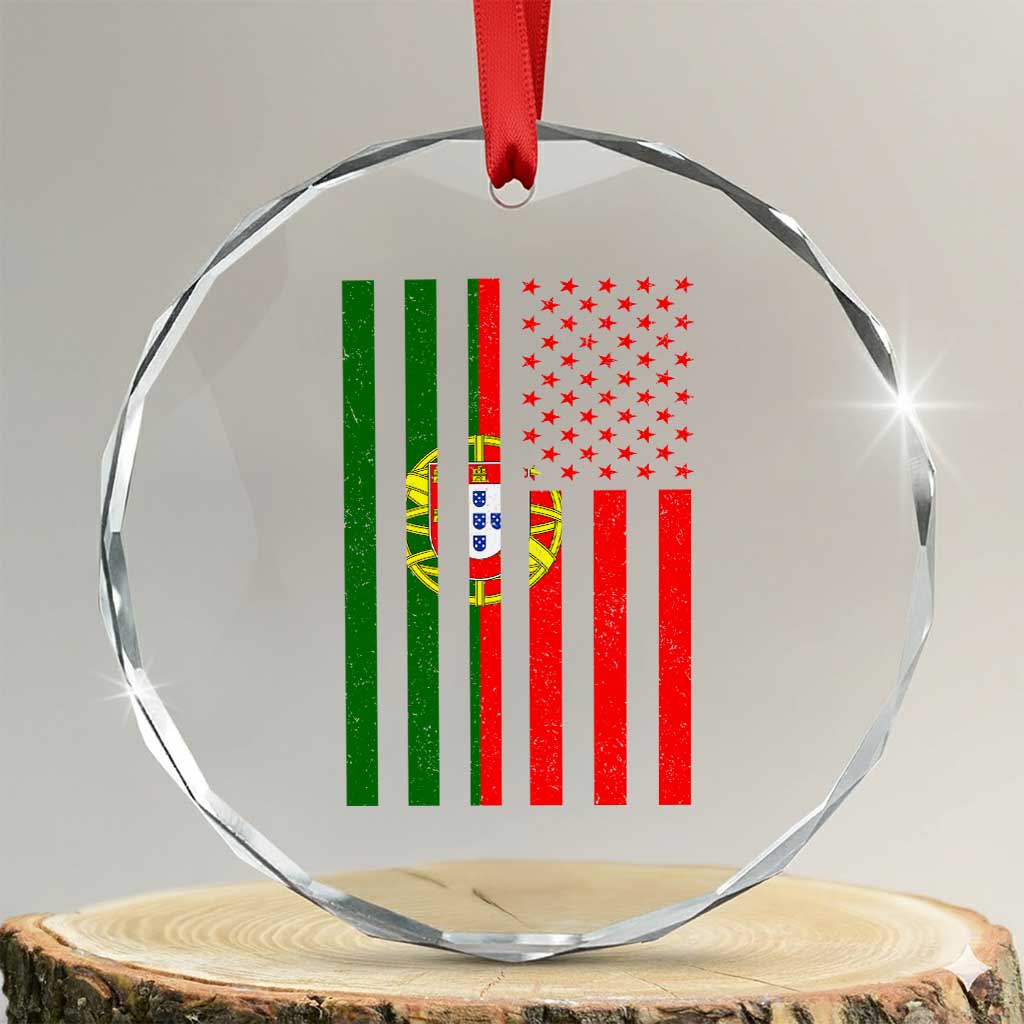 Portuguese Flag Crystal Glass Ornament Vintage USA Flag Portugal Pride Gifts TS10 Transparent Glass 3'' Circle Print Your Wear