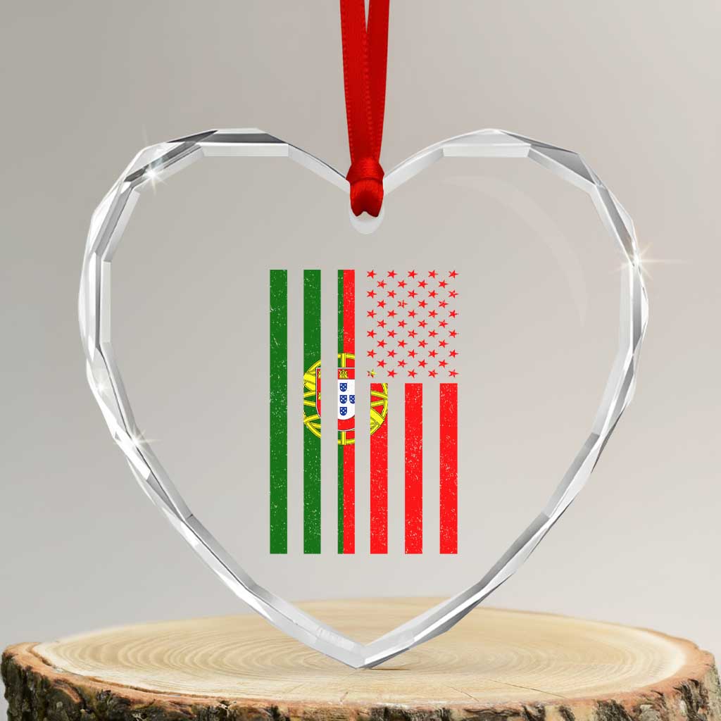 Portuguese Flag Heart Crystal Glass Ornament Vintage USA Flag Portugal Pride Gifts TS10 Transparent Glass 3'' Heart Print Your Wear