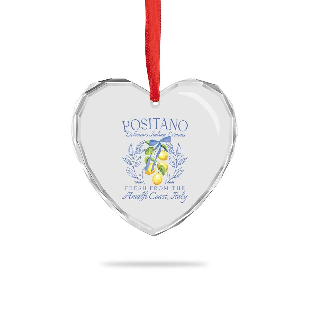 Positano Italy Heart Crystal Glass Ornament Amalfi Coast Italian Lemons Town Italy Vacation TS10 Print Your Wear