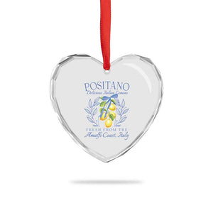 Positano Italy Heart Crystal Glass Ornament Amalfi Coast Italian Lemons Town Italy Vacation TS10 Print Your Wear
