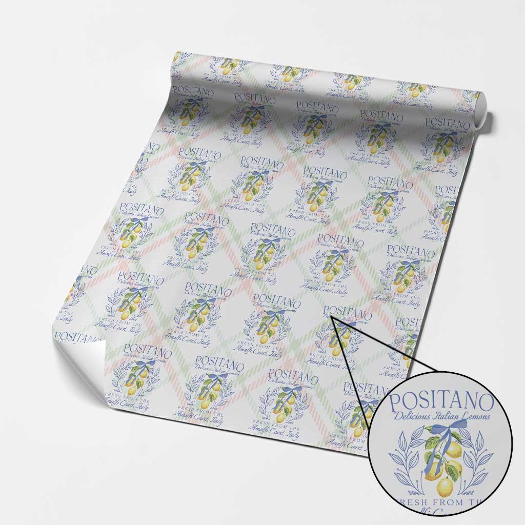 Positano Italy Wrapping Paper Roll Amalfi Coast Italian Lemons Town Italy Vacation TS10 Christmas Plaid Print Your Wear