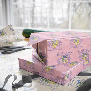 Positano Italy Wrapping Paper Roll Amalfi Coast Italian Lemons Town Italy Vacation TS10 Light Pink Print Your Wear