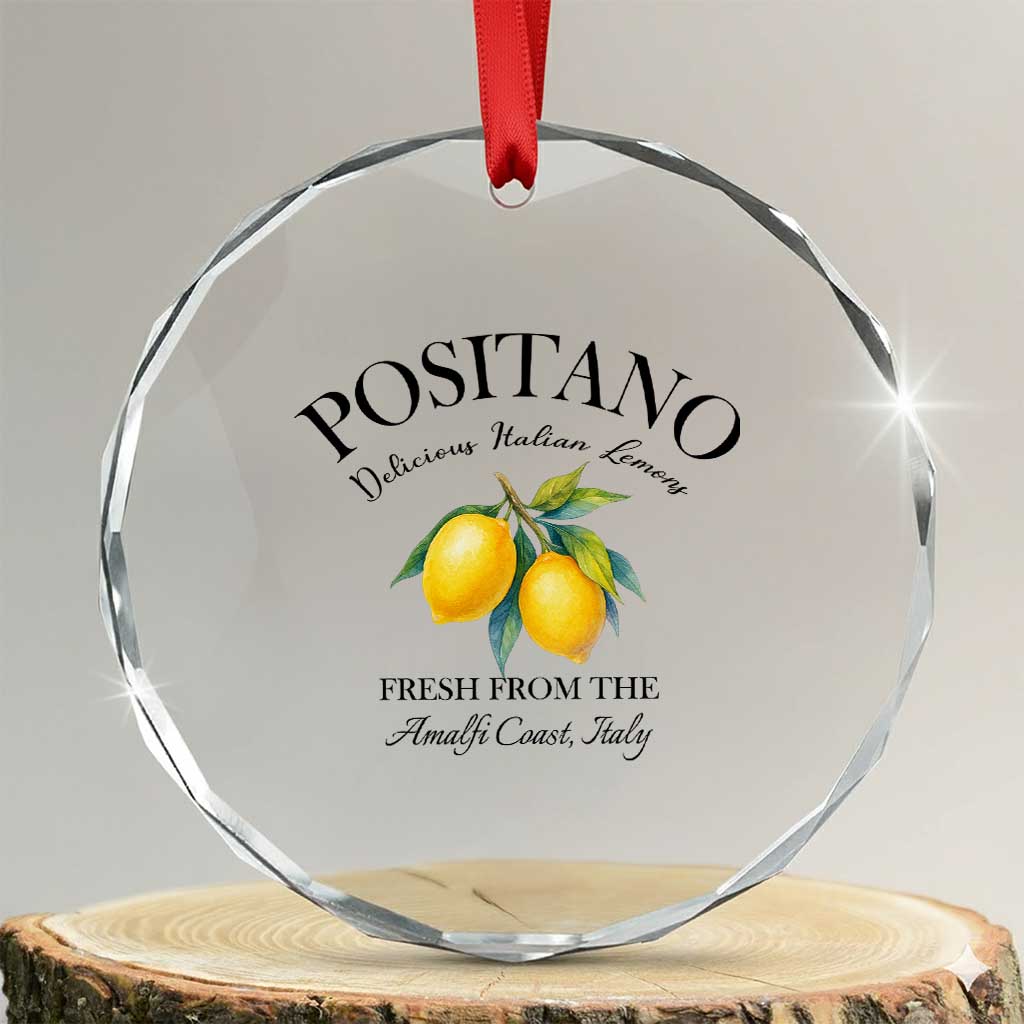 Positano Lemons Crystal Glass Ornament Fresh from the Amalfi Coast Italian Fruit TS02 Transparent Glass 3'' Circle Print Your Wear