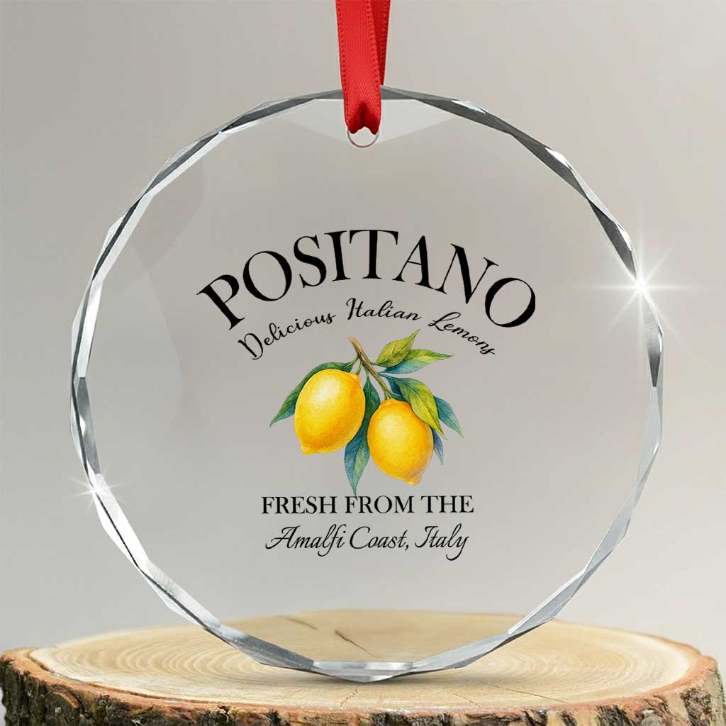 Positano Lemons Crystal Glass Ornament Fresh from the Amalfi Coast Italian Fruit TS02 Transparent Glass 3'' Circle Print Your Wear