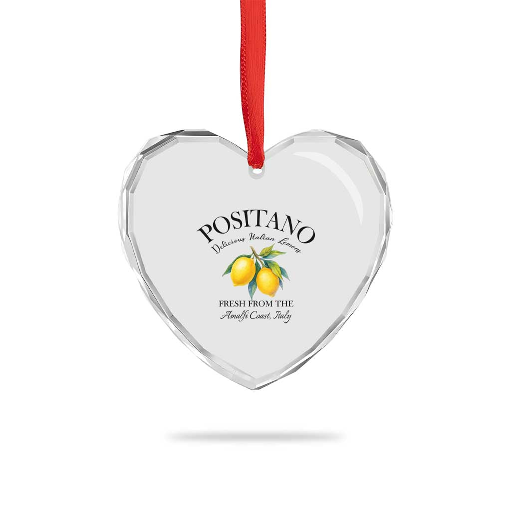 Positano Lemons Heart Crystal Glass Ornament Fresh from the Amalfi Coast Italian Fruit TS02 Print Your Wear