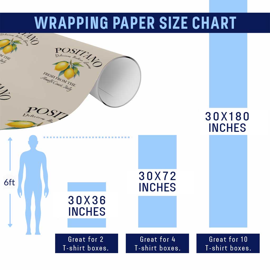 Positano Lemons Wrapping Paper Roll Fresh from the Amalfi Coast Italian Fruit TS02 Print Your Wear