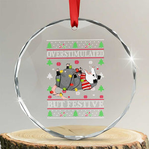 Possum Xmas Crystal Glass Ornament Overstimulated But Festive TS10 Transparent Glass 3'' Circle Print Your Wear
