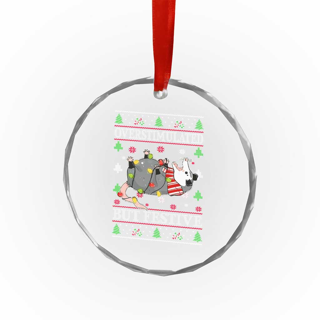 Possum Xmas Crystal Glass Ornament Overstimulated But Festive TS10 Print Your Wear