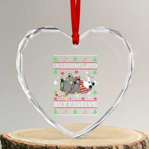 Possum Xmas Heart Crystal Glass Ornament Overstimulated But Festive TS10 Transparent Glass 3'' Heart Print Your Wear