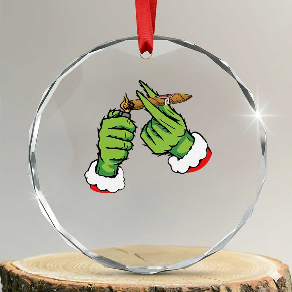 Pothead Xmas Crystal Glass Ornament Cannabis Weed Adult Christmas Party TS10 Transparent Glass 3'' Circle Print Your Wear