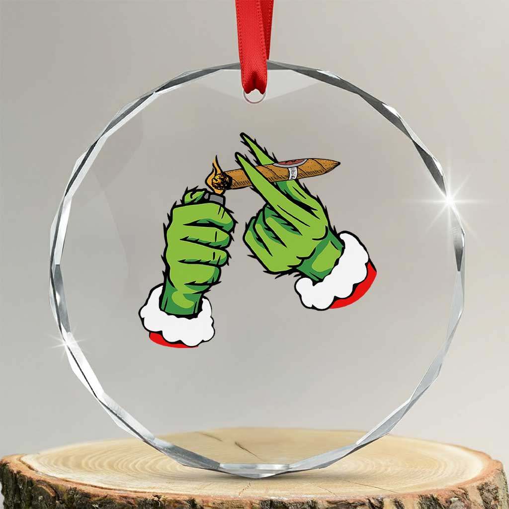 Pothead Xmas Crystal Glass Ornament Cannabis Weed Adult Christmas Party TS10 Transparent Glass 3'' Circle Print Your Wear