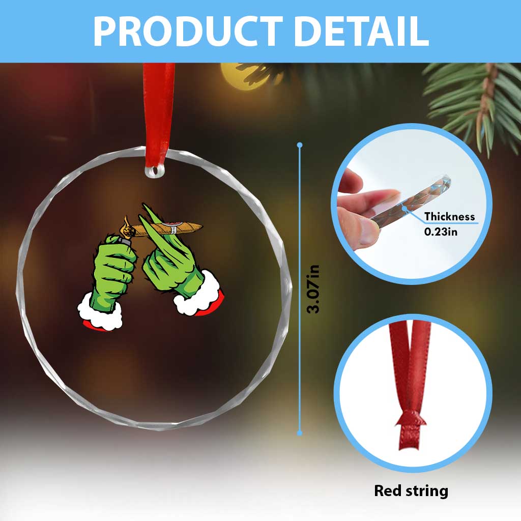 Pothead Xmas Crystal Glass Ornament Cannabis Weed Adult Christmas Party TS10 Print Your Wear