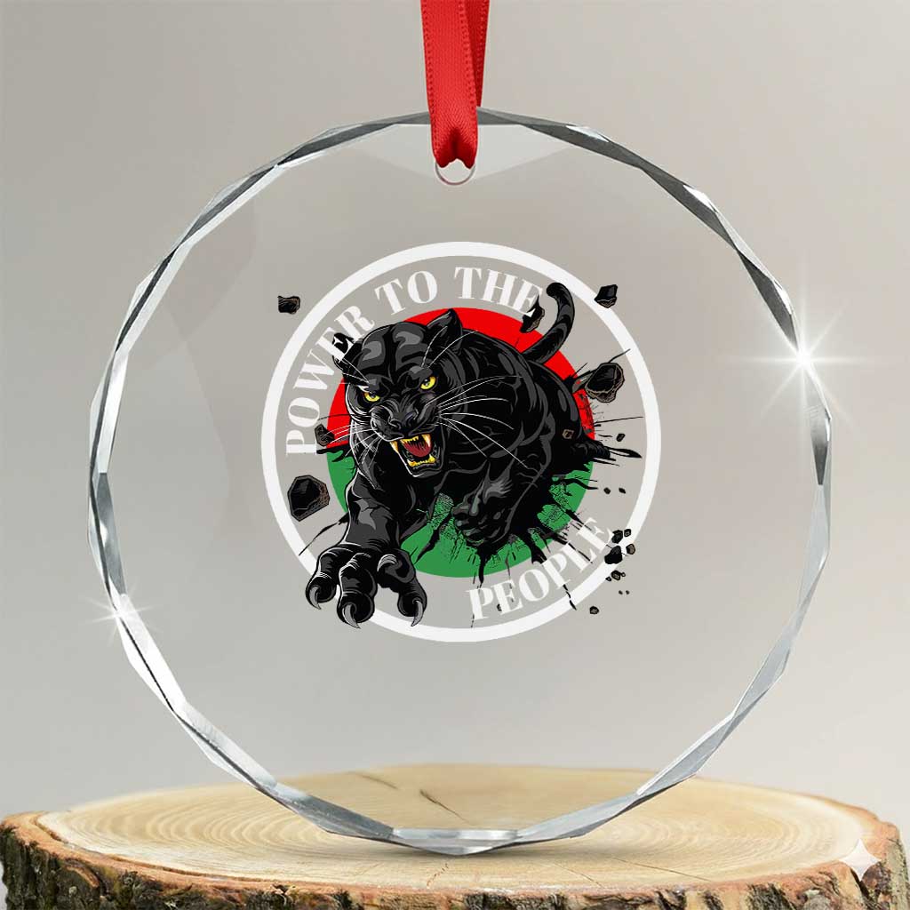 Power To The People Black Panther Party Crystal Glass Ornament Black History Month TS11 Transparent Glass 3'' Circle Print Your Wear