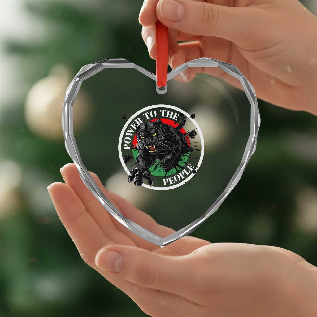 Power To The People Black Panther Party Heart Crystal Glass Ornament Black History Month TS11 Print Your Wear