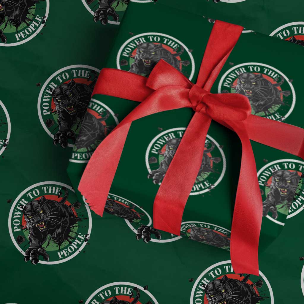 Power To The People Black Panther Party Wrapping Paper Roll Black History Month TS11 Green Print Your Wear