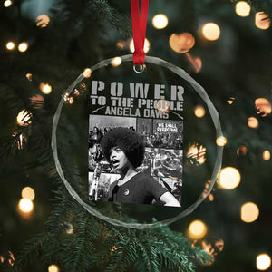 Power To The People Crystal Glass Ornament Black History Angela Davis Black Panther Party TS10 Print Your Wear