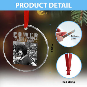Power To The People Crystal Glass Ornament Black History Angela Davis Black Panther Party TS10 Print Your Wear