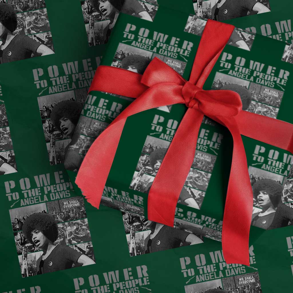 Power To The People Wrapping Paper Roll Black History Angela Davis Black Panther Party TS10 Green Print Your Wear