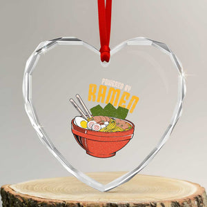 Powered by Ramen Heart Crystal Glass Ornament Japanese Love Anime Noodles TS10 Transparent Glass 3'' Heart Print Your Wear