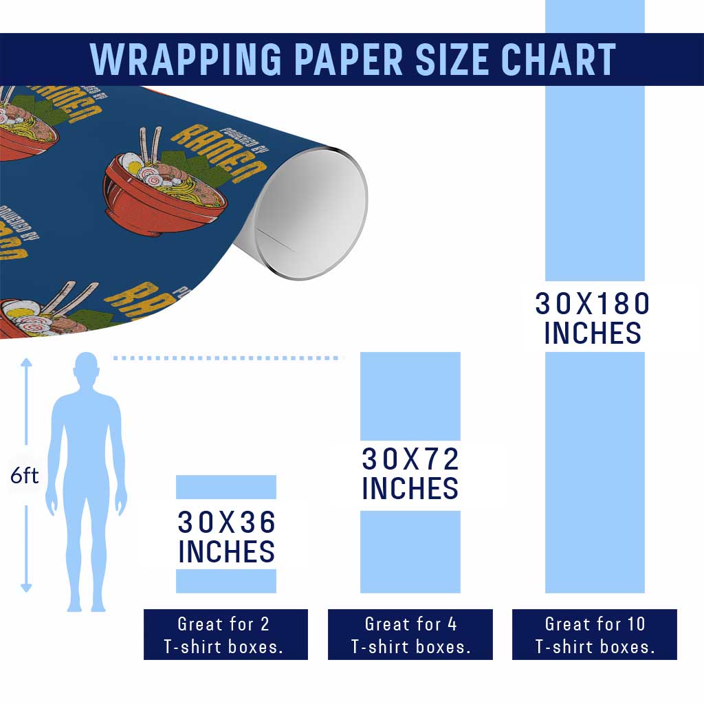 Powered by Ramen Wrapping Paper Roll Japanese Love Anime Noodles TS10 Print Your Wear