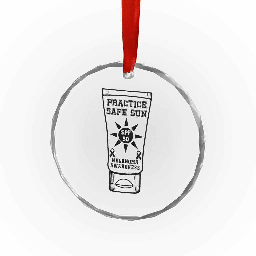 Practice Safe Sun Crystal Glass Ornament Funny Melanoma Skin Cancer Graphic TS12 Print Your Wear