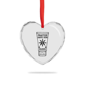 Practice Safe Sun Heart Crystal Glass Ornament Funny Melanoma Skin Cancer Graphic TS12 Print Your Wear