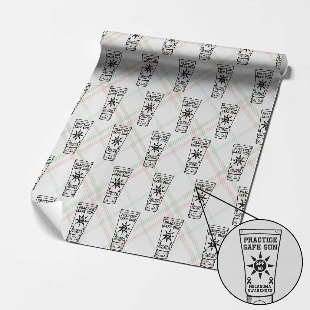 Practice Safe Sun Wrapping Paper Roll Funny Melanoma Skin Cancer Graphic TS12 Christmas Plaid Print Your Wear