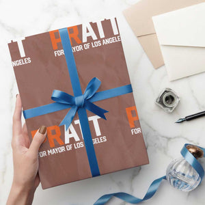 Pratt for Mayor Los Angeles Wrapping Paper Roll LA City Caliornia Pride Political Campaign Supporter TS02 Mocha Print Your Wear