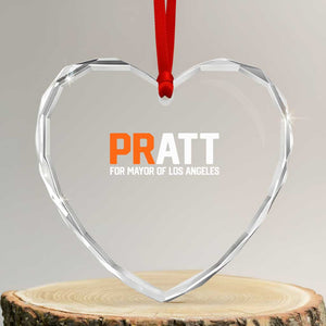 Pratt for Mayor Los Angeles Heart Crystal Glass Ornament LA City Caliornia Pride Political Campaign Supporter TS02 Transparent Glass 3'' Heart Print Your Wear
