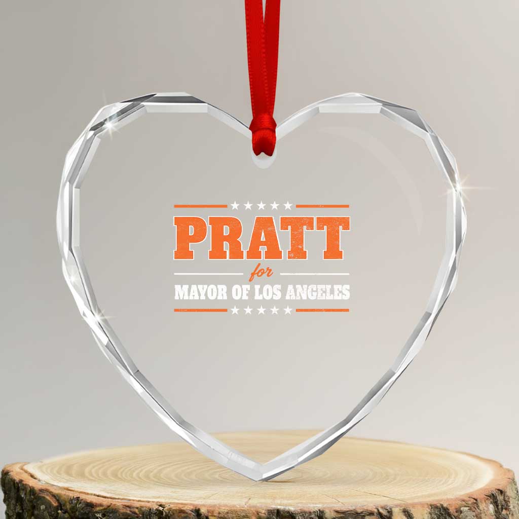 Pratt For Mayor Of Los Angeles Heart Crystal Glass Ornament LA Mayoral Election US Political TS11 Transparent Glass 3'' Heart Print Your Wear