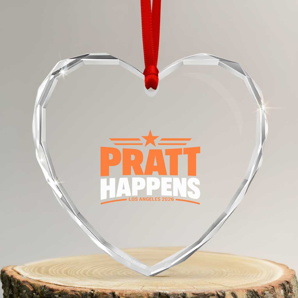 Pratt Happens Los Angeles 2026 Heart Crystal Glass Ornament Funny Political Patriotic LA City California Pride Leadership TS02 Transparent Glass 3'' Heart Print Your Wear