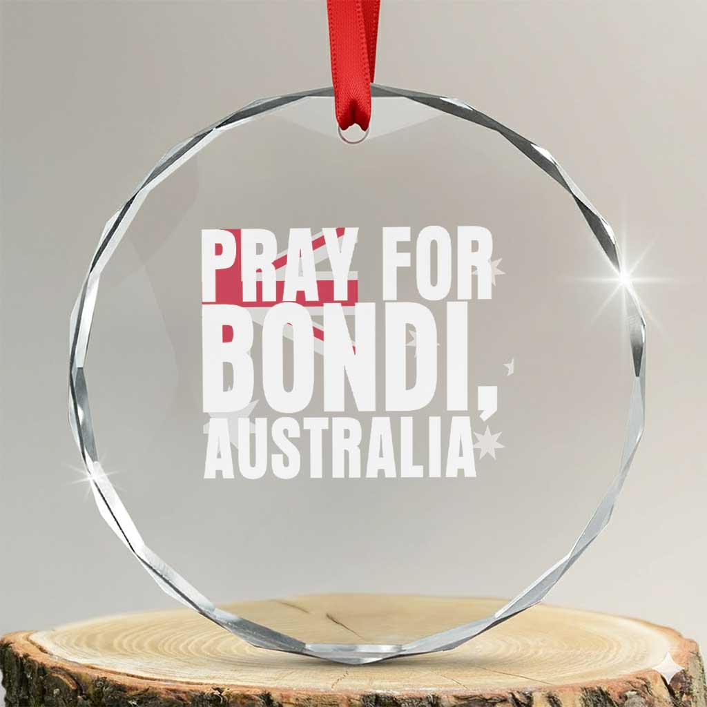Pray for Bondi Australia Crystal Glass Ornament Memorial Unity and Support Tribute TS02 Transparent Glass 3'' Circle Print Your Wear