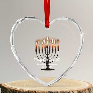Pray for Bondi Australia Hanukkah Dec 14 2025 Heart Crystal Glass Ornament Menorah Lights Jewish Faith Memorial TS02 Transparent Glass 3'' Heart Print Your Wear