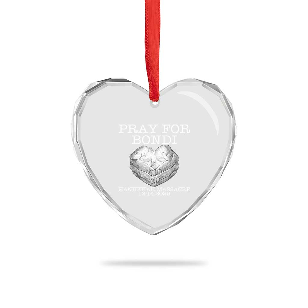 Pray for Bondi Australia Heart Crystal Glass Ornament Hanukkah Memorial December 14 Tribute Support TS02 Print Your Wear