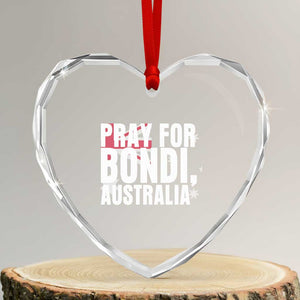 Pray for Bondi Australia Heart Crystal Glass Ornament Memorial Unity and Support Tribute TS02 Transparent Glass 3'' Heart Print Your Wear