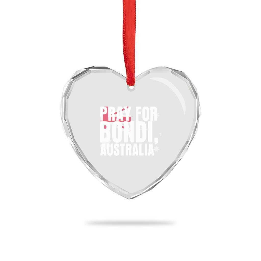 Pray for Bondi Australia Heart Crystal Glass Ornament Memorial Unity and Support Tribute TS02 Print Your Wear