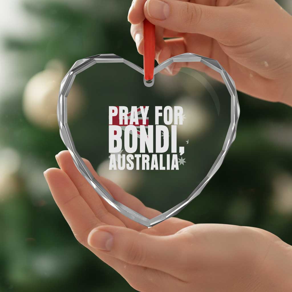 Pray for Bondi Australia Heart Crystal Glass Ornament Memorial Unity and Support Tribute TS02 Print Your Wear