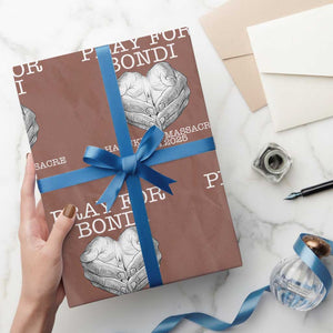 Pray for Bondi Australia Wrapping Paper Roll Hanukkah Memorial December 14 Tribute Support TS02 Mocha Print Your Wear