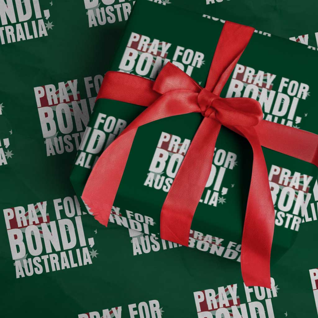 Pray for Bondi Australia Wrapping Paper Roll Memorial Unity and Support Tribute TS02 Green Print Your Wear