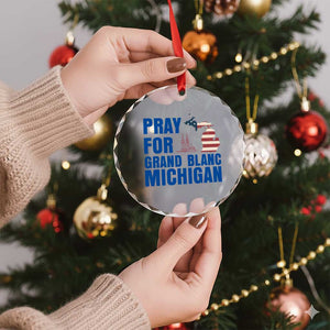 Pray for Grand Blanc Michigan Crystal Glass Ornament American Flag Christian Support TS02 Print Your Wear