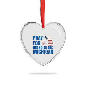 Pray for Grand Blanc Michigan Heart Crystal Glass Ornament American Flag Christian Support TS02 Print Your Wear