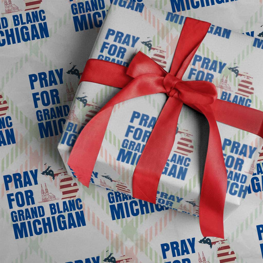 Pray for Grand Blanc Michigan Wrapping Paper Roll American Flag Christian Support TS02 Christmas Plaid Print Your Wear