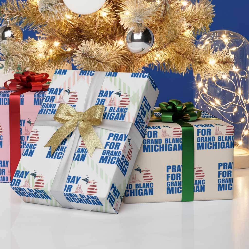 Pray for Grand Blanc Michigan Wrapping Paper Roll American Flag Christian Support TS02 Print Your Wear