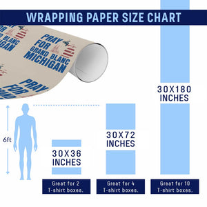 Pray for Grand Blanc Michigan Wrapping Paper Roll American Flag Christian Support TS02 Print Your Wear