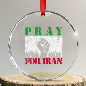 Pray For Iran Crystal Glass Ornament Support Iranian People Peace TS12 Transparent Glass 3'' Circle Print Your Wear