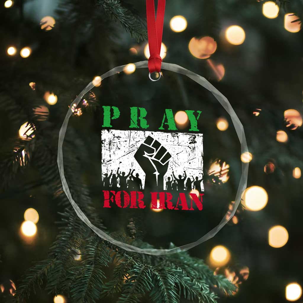 Pray For Iran Crystal Glass Ornament Support Iranian People Peace TS12 Print Your Wear