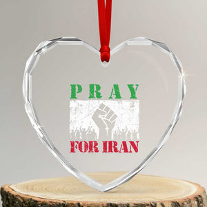 Pray For Iran Heart Crystal Glass Ornament Support Iranian People Peace TS12 Transparent Glass 3'' Heart Print Your Wear