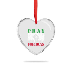 Pray For Iran Heart Crystal Glass Ornament Support Iranian People Peace TS12 Print Your Wear
