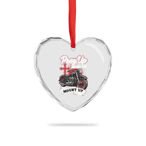 Pray Up Before You Mount Up Heart Crystal Glass Ornament Christian Biker Religious Faith TS11 Print Your Wear